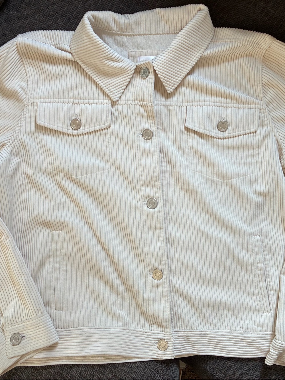 LC Lauren Conrad Cream Corduroy Button-Front Jacket